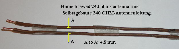 240 ohms flat twinlead cable